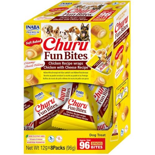 Inaba Churu Fun Bites dog snack kuře&sýr 96g
