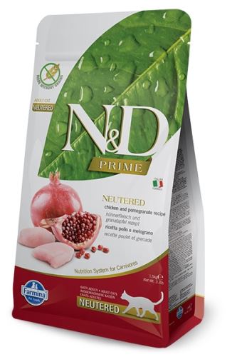 N&D PRIME CAT Neutered Chicken & Pomegranate 1,5kg