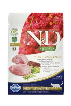 N&D Grain Free Quinoa CAT Weight Management Lamb & Broccoli 300g