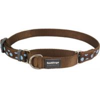 Obojek polostahovací RD - Blue Spots on Brown (216868620)