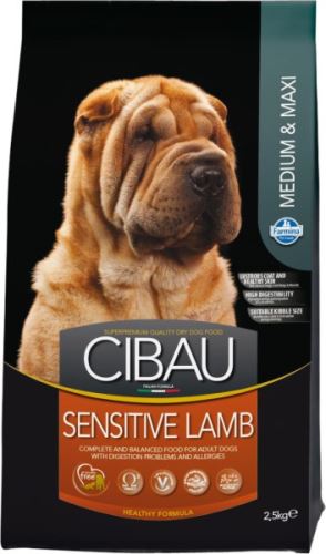CIBAU Dog Adult Sensitive Lamb & Rice 12kg + 2kg ZDARMA