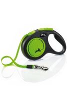 Vodítko FLEXI Neon M pásek 5m/25kg černá/zelená NEW Vodítko FLEXI Neon M pásek 5m/25kg černá/zelená NEW
