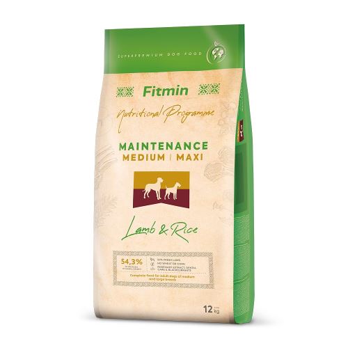 Fitmin dog medium/maxi lamb & rice 12kg + 1kg