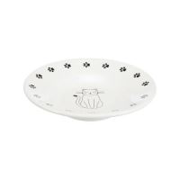 Keramická miska-talířek pro krátkonosé kočky, bílá 0,2l/15cm (1)