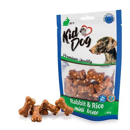 KIDDOG králičí maso s rýží MINI kostičky 80g