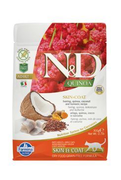 N&D Grain Free Quinoa CAT Skin & Coat Herring & Coconut 300g