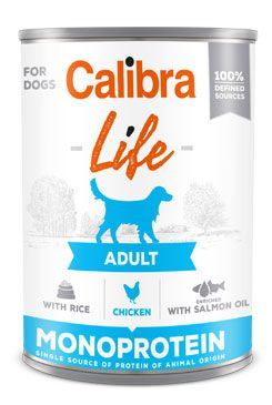 Calibra Dog Life  konzerva Adult Chicken with rice 400g EXP.16.05.2024