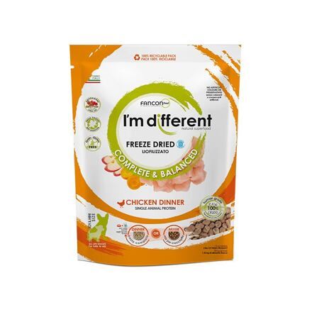 I´M DIFFERENT Chicken DINNER, mrazem sušené raw krmivo s kuřetem, 156g