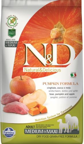 N&D Grain Free Pumpkin DOG Adult Medium/Large Boar & Apple 12kg