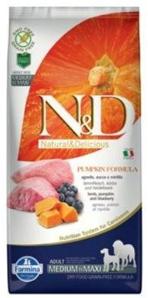 N&D Grain Free Pumpkin DOG Adult Medium/Large Lamb & Blueberry 2,5kg