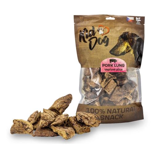 KIDDOG 100% Natural Snack, vepřové  plíce 4 - 6 cm / 200g