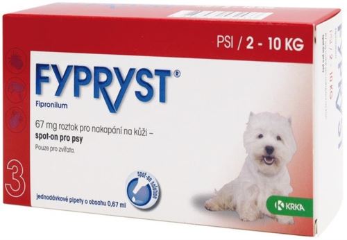 Fypryst Spot-on Dog S sol 1x0,67ml (2-10kg)