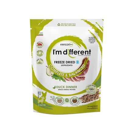 I´M DIFFERENT Duck DINNER, mrazem sušené raw krmivo s kachnou, 156g