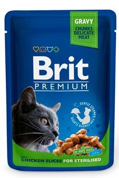 Kapsička BRIT Premium cat chicken slices for sterilised 100g