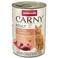 ANIMONDA konzerva CARNY Adult kuře, krůta + kachní srdce 400g (1)
