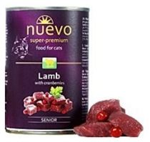 Nuevo kočka Senior Jehněčí s brusinkami konzerva 400g (1)