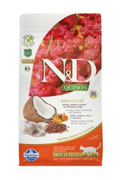 N&D Grain Free Quinoa CAT Skin & Coat Herring & Coconut 1,5kg