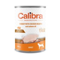 Calibra Dog konzerva Adult krůta a kuřecí srdíčka 400g