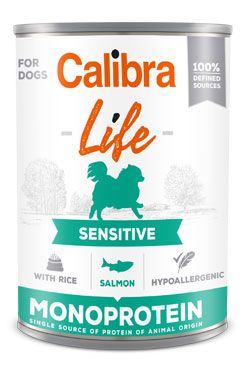 Calibra Dog Life  konzerva Sensitive Salmon with rice 400g