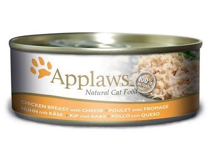 APPLAWS konzerva Cat kuřecí prsa a sýr 156g