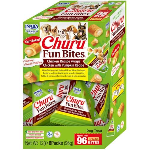 Inaba Churu Fun Bites dog snack kuře&dýně 96g