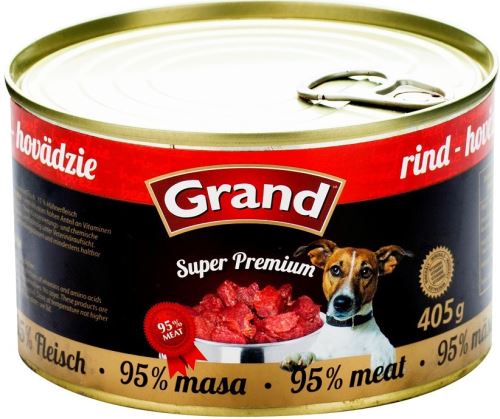 GRAND konzerva Superpremium pes hovězí 405g