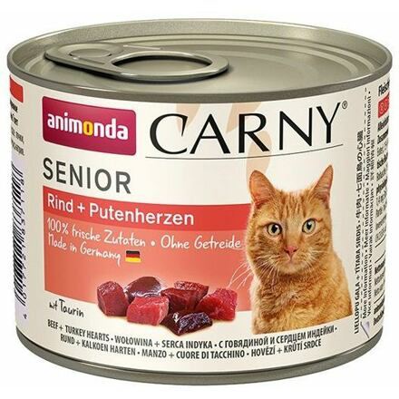 ANIMONDA konzerva CARNY Senior hovězí + krůtí srdíčka 200g