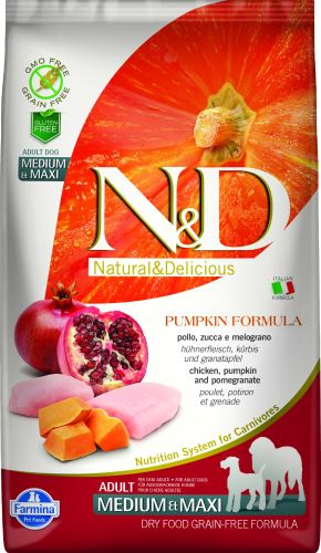 N&D Grain Free Pumpkin DOG Adult Medium/Large Chicken & Pomegranate 12kg