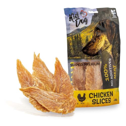 KIDDOG SUPER PREMIUM 100 %  kuřecí prsa, sušené filety 80g