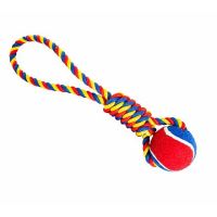 HIP HOP Vrhací přetahovadlo s tenisákem 6cm, 36cm/130g zelená, modrá, žlutá (1)