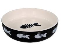 Miska MAGIC CAT keramická potisk ryba černá 13cm 0,26l (1)