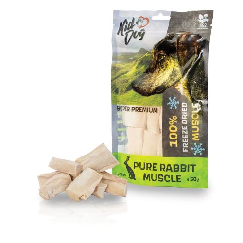 KIDDOG SUPER PREMIUM 100% králičí čistá svalovina sušená mrazem 50g
