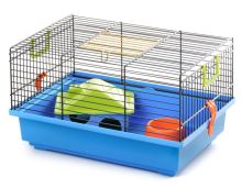 Teddy s výbavou, klec pro hlodavce
