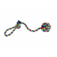 HIP HOP přetahovadlo bavlněný míč 9cm, 58 cm / 300 g červeno,modro,žlutý (1)
