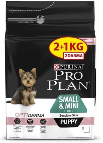 PRO PLAN Puppy Small & Mini Sensitive Skin 2+1kg zdarma