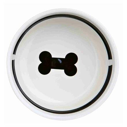 Keramická miska FOOD, 2,5l / 25 cm, bílá/černá