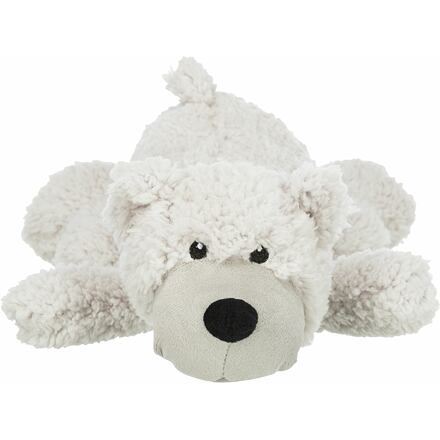 Trixie Be Eco medvěd ELROY, plyšová hračka se zvukem pro psy, 42cm, bílá