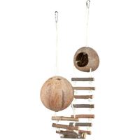 Kokosové domky pro křečky spojené žebříkem 2x13 x 100 cm (1)