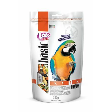 LOLO BASIC kompletní krmivo pro velké papoušky 350g Doypack