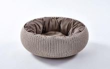 KNIT pelíšek béžový 54x54x20,2cm (1)