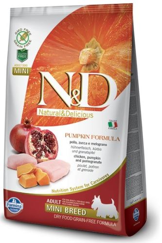 N&D Grain Free Pumpkin DOG Adult Mini Chicken & Pomegranate 7kg