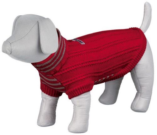 Pletený svetr s rolákem PIAVE červený XS 18 cm Trixie