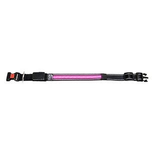 LED nylonový obojek růžový s USB nabíjením