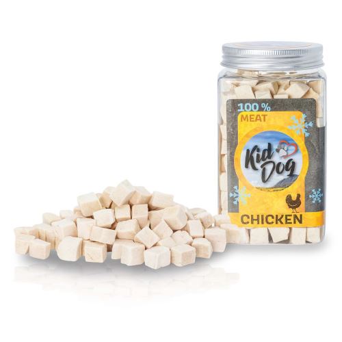 KIDDOG Super Premium 100% freeze dried CHICKEN CUBES - čisté kuřecí maso sušené mrazem 80g