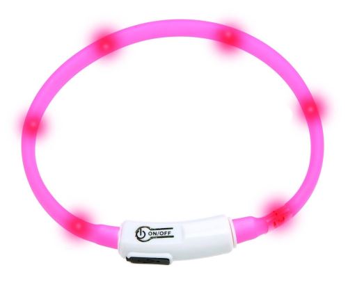 Obojek USB Visio Light 35cm růžový KARLIE