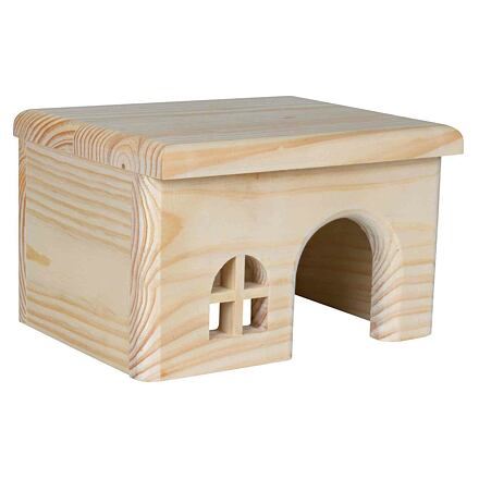 Trixie dřevěný domek s rovnou střechou pro křečky 15x12x15cm