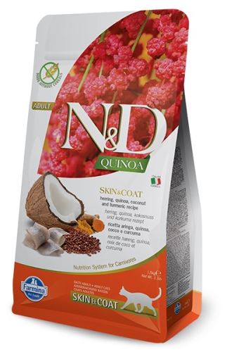 N&D Grain Free Quinoa CAT Skin & Coat Herring & Coconut 1,5kg