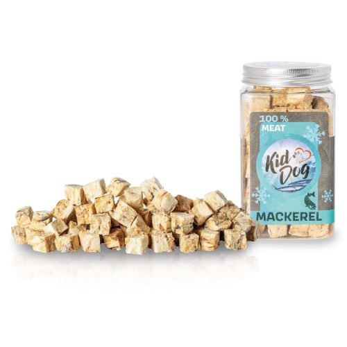 KIDDOG Super Premium 100% freeze dried MACKEREL CUBES - čisté maso z makrely, sušené mrazem 60g