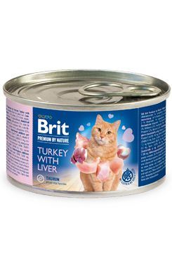 Brit Premium Cat by Nature konzerva Turkey&Liver 200g