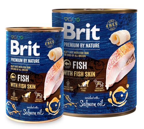 Brit Premium Dog by Nature konzerva Fish & Fish Skin 800g